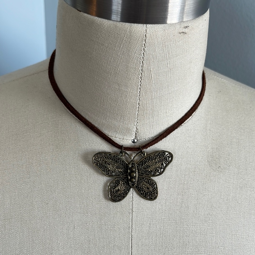Butterfly choker necklace